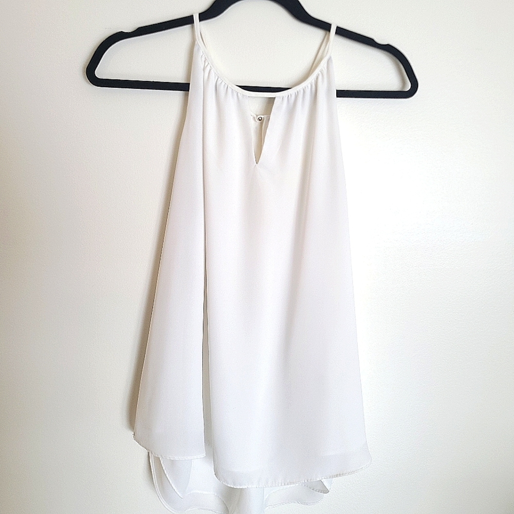 White Flowy Tank Top